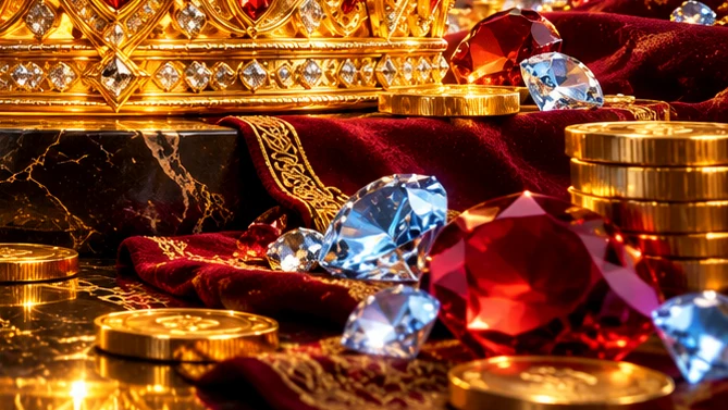 Royal architectural details, gold ornament and the light of the treasury